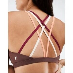 Fabletics Brown and Strappy Sports Bra